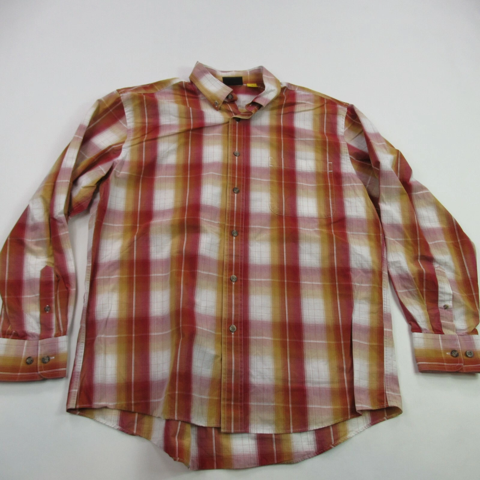 Cabelas Shirt Mens Large Long Sleeve Button Down Pockets Plaid Outdoors