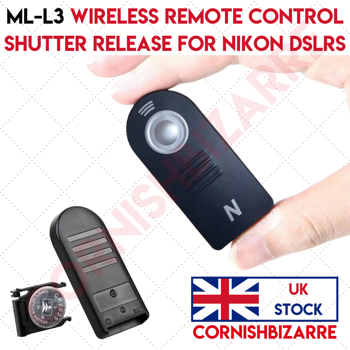 WIRELESS IR INFRARED REMOTE CONTROL ML-L3 FOR NIKON D3000 D3200 D3300 D3400  UK
