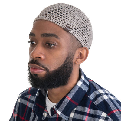 Handmade Triangle Knit Skull Cap Kufi Hat Soft Breathable Bamboo / Cotton