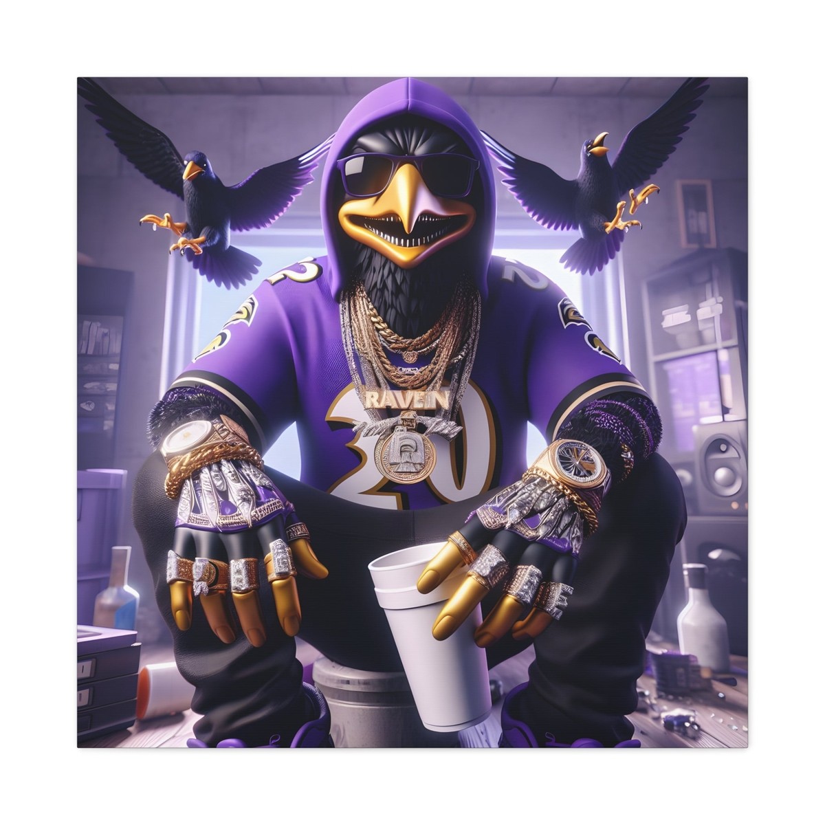 Baltimore Ravens Rapper Canvas, Wall Art, Poster, Artwork