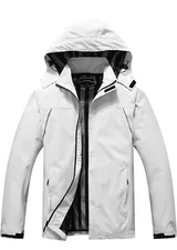 MOERDENG Lightweight Rain Jacket Light Grey S: XL