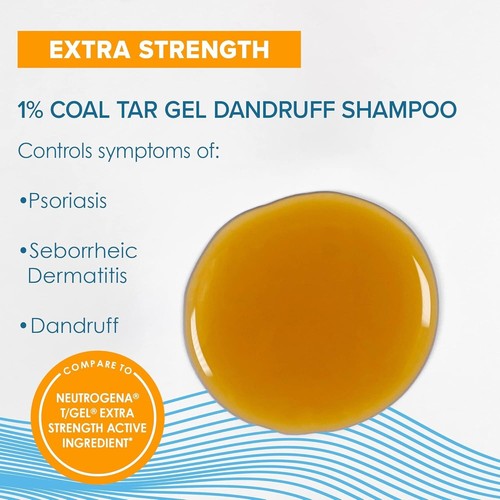 True+Real 16 fl oz Coal Tar Gel Shampoo – Anti-Dandruff, Therapeutic, Free & Fas - 第 2/9 張圖片