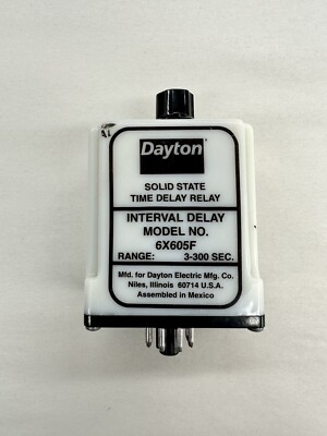 Dayton 6X605F 3-300 sec INTERVAL DELAY TIMER SOLID STATE