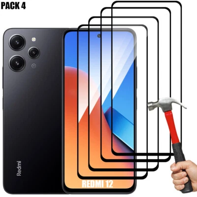 Verre Trempé pour Xiaomi Redmi 12 5G/4G 13C Note 12 Pro - Film 9H Intégral Lot-4