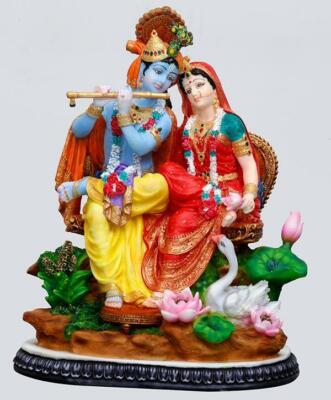 Hindu God Lord Krishna with Radha Idol Sculpture Statue Figurine Hindu God Lord Krishna with Radha Idol Sculpture Statue Figurine