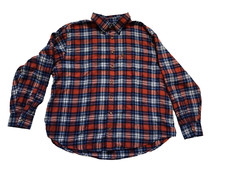 IZOD Size 2XL Plaid Flannel Long Sleeve Button Down Shirt Men's