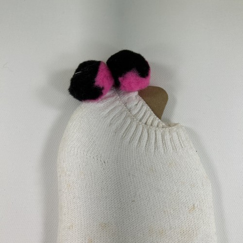 3 Pack ! VTG Socks Pom White Ankle Cotton Blend Burgundy, Navy Blue, Black/Pink - Picture 10 of 12