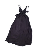 Asos Design Backless Black Thigh Slit Knotted Straps Maxi Beach Dress US Sz 8