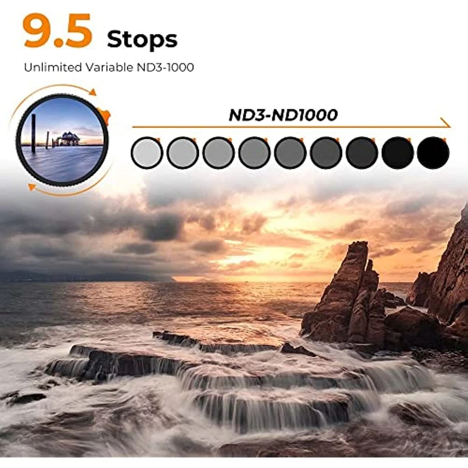K&F Concept Variable ND3-1000 Filter Adjustable Neutral Density for Camera Lens - Image 2 of 4