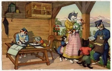 Mainzer - Eugen Hartung Cats Postcard 4744 - Edition Max Kunzli - Mail Carrier