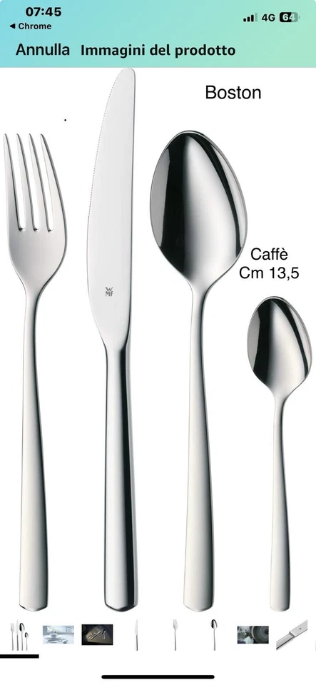 WMF  BOSTON  SET 24 POSATE  ACCIAIO INOX   MM 3,5  ( PROMO ) - Immagine 3 di 4