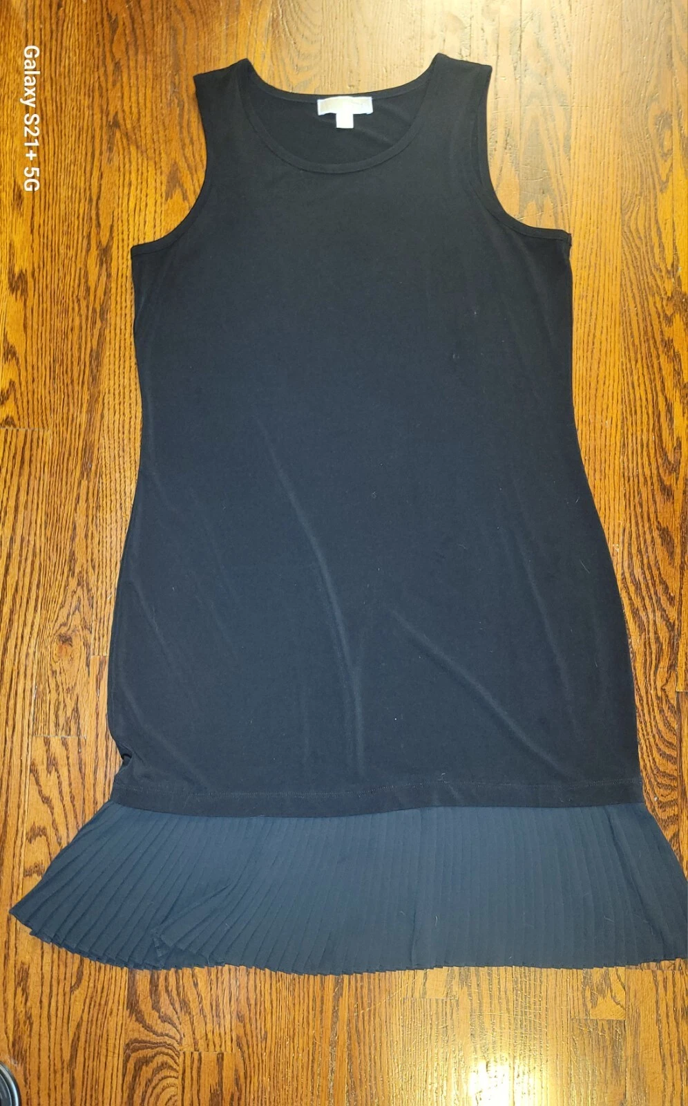 Michael Michael Kors abito tubino nero plissettato senza maniche taglia large