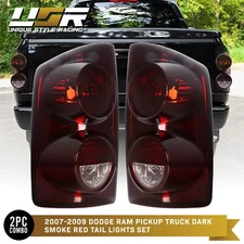 Dark Smoke Red Tail Lights Lamps Left + Right Set For 2007-2008 Ram Pick Up 1500