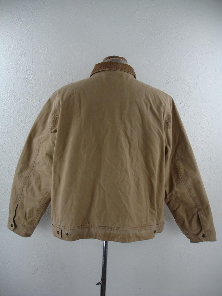 Mens XXL American Eagle AEO Khaki Canvas Field Jacket Barn Chore Corduroy Collar image 6