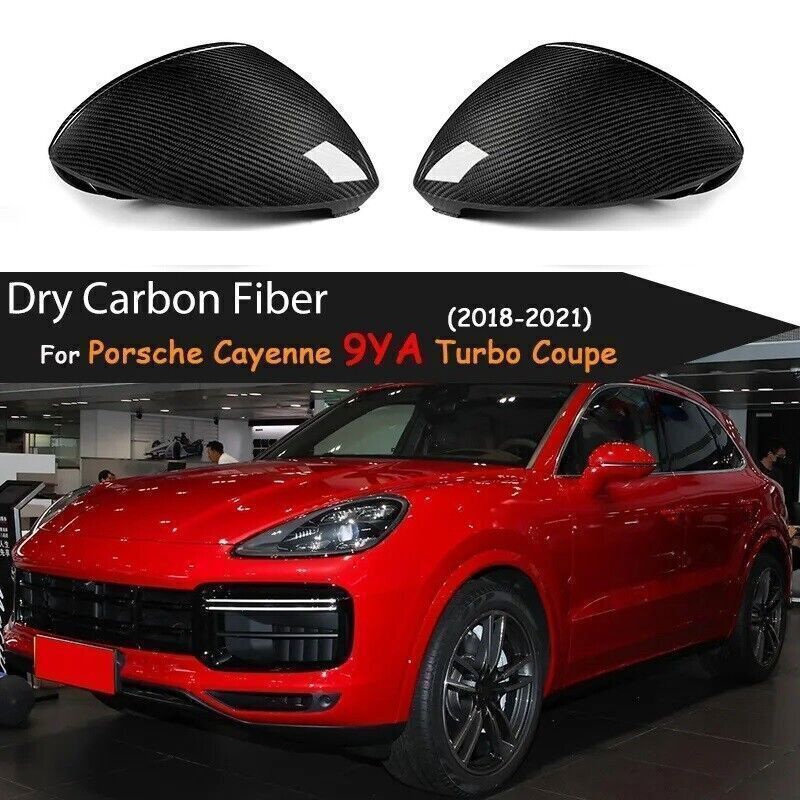 For Porsche Cayenne 9YA Turbo Coupe 2018-2023 Dry Carbon Fiber Car Mirror Cover