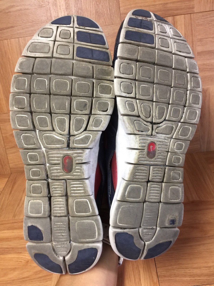 Worn? Nike Air Huarache Free Run Sz 11 Obsidian Red Action 