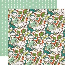 Echo Park Dinosaur Adventure 12x12 Cardstock Scrapbook card making 2pcs