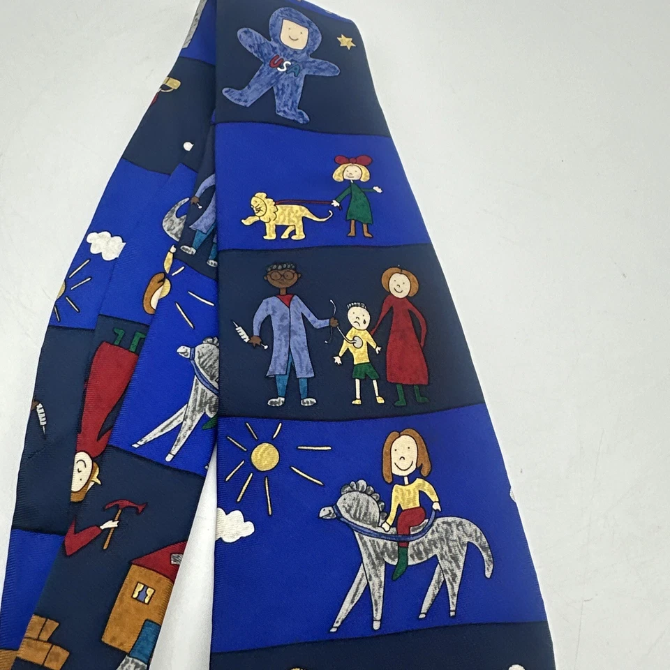 Gravata Lord & Taylor 100% seda Save The Children feita nos EUA 55” X 4” - Imagem 3 de 4