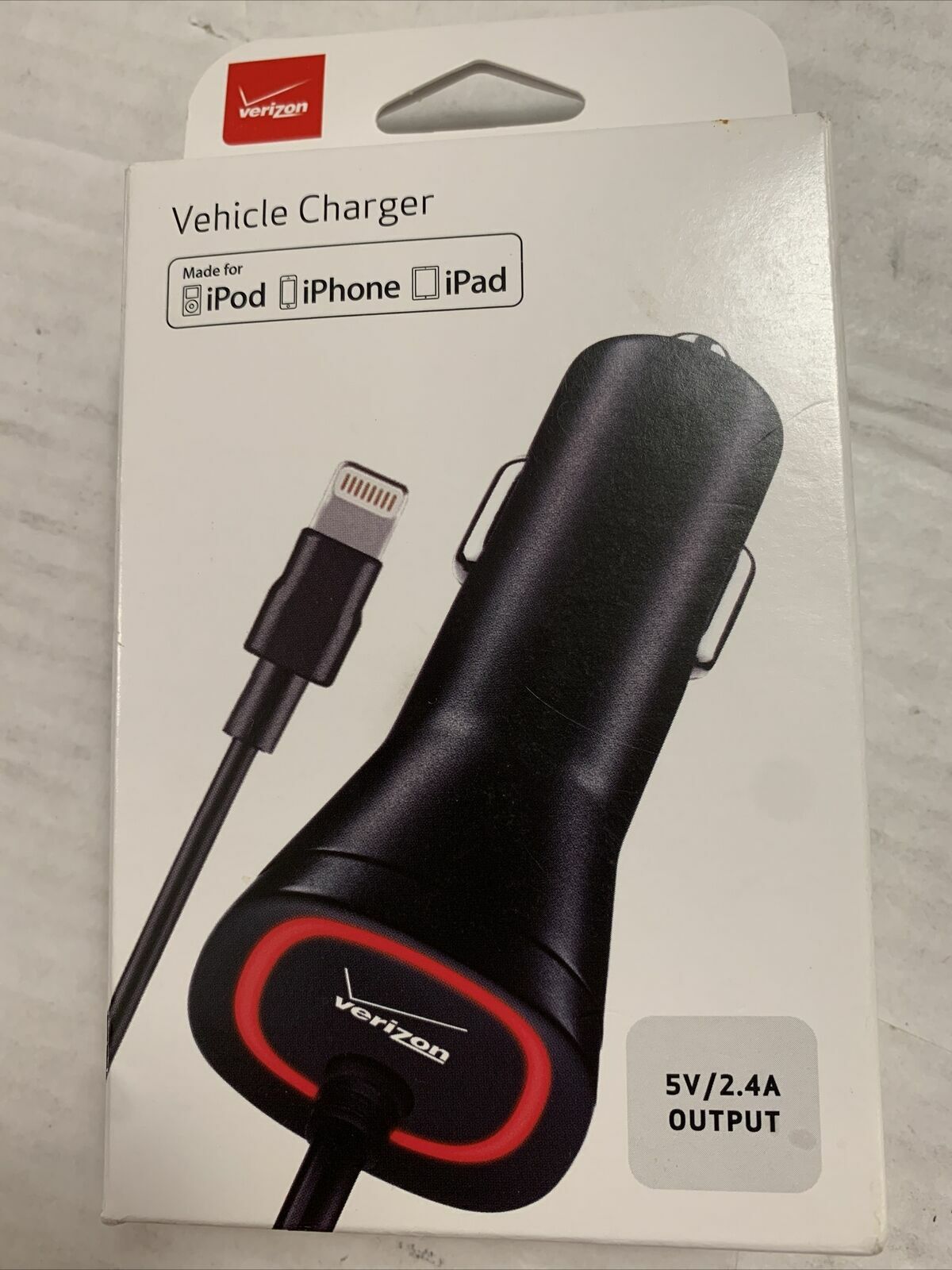 Verizon APLLIG24VPCF2 Apple iPhone Lightning Car Charger for sale