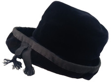 Women's Vintage Classic Mr. John Cloche Hat Dark Blue Velvet Grosgrain Ribbon