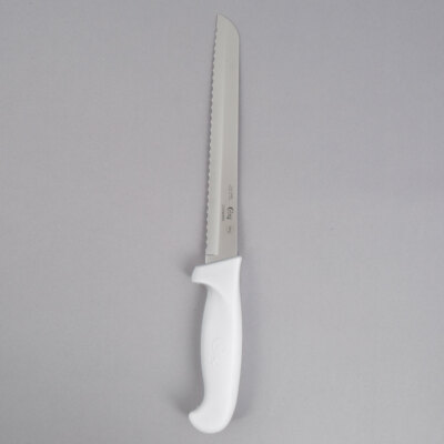 Choice 8'' White Serrated Edge Bread Knife, NSF Listed