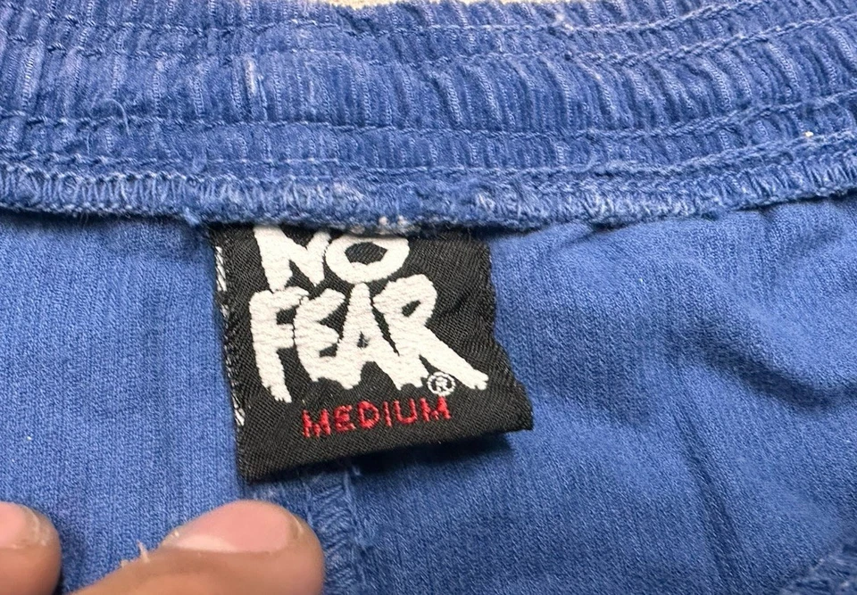 Pantalones Cortos Vintage 90’s No Fear Hombre’s Azul Patinador Grunge Pana Cordón Talla M Foto 4 de 4
