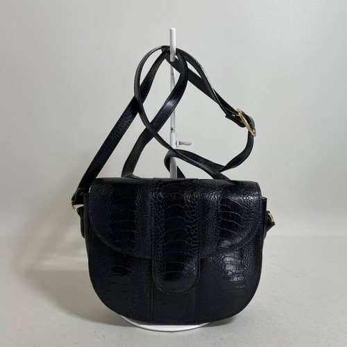 Yves Saint Laurent Shoulder Bag Black textured-embossed Leather