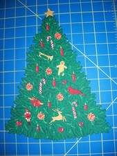 Fabric Iron On Appliques - 11" Christmas Tree