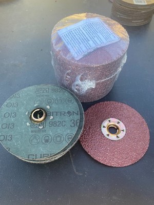 37 Pack 3M Cubitron II 982C Fibre Disc 36+ Grit Quick Change TN Hub Max 80m/s
