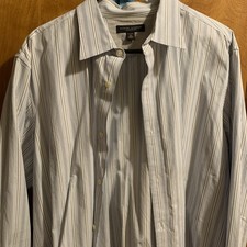Banana Republic Striped Button Down Dress Shirt Mens XL 17-17 1/2