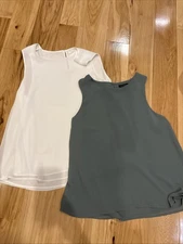 Two Pleione Women’s Blouses Ivory/white & Green Medium