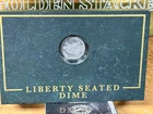 1891 Liberty Seated Dime in Stone Display Holder - Silver Coin - Danbury Mint