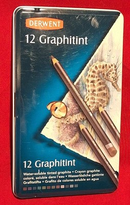 Derwent 12 Graphitint Water Soluble Tinted Graphite Art Drawing Pencils 