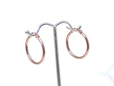 Rose Gold PVD Hoop Earrings Surgical Steel Sensitive Ear 3/4" id Hypoallergenic