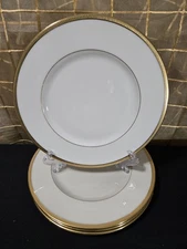 MINT Lenox Bone China Tuxedo Gold 4 Salad Plates, 8 1/4""  J-33 PERFECT