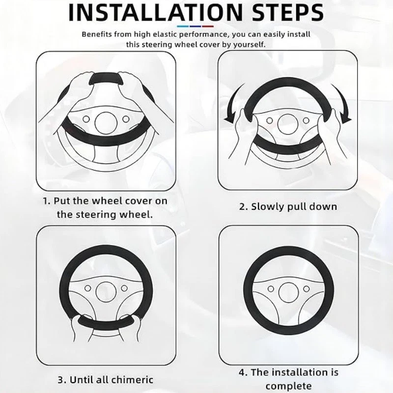 Cubierta universal del volante del coche cubierta antideslizante de cuero para volante automático Foto 4 de 4