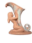 Art Deco Nymph Royal Haeger Cornucopia Vase Pink & Blue Nude Woman Mid Century