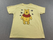 Disney Winnie The Pooh T-shirt Medium Yellow Bees Cross Stitch Tagless