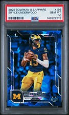 2025 Bowman University Chrome Sapphire Bryce Underwood #196 PSA 10