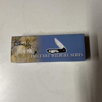 Frost Cutlery Executive Wildlife Series - Wolf - Folding Knife  #15-828W
