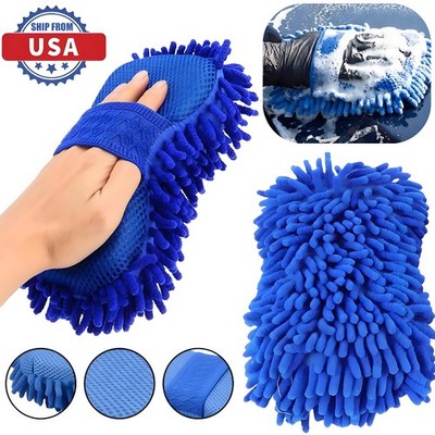 2× Microfiber Car Wash Sponge Non-Scratch Vehicle Washing Mitt Cleaning Tool USA