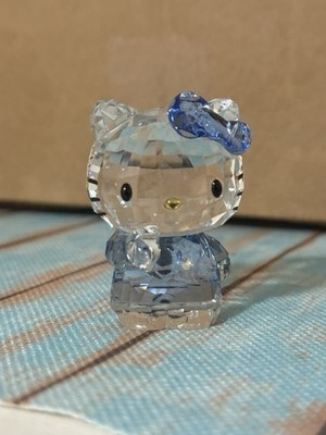 Swarovski Hello Kitty Blue Bow Crystal Figurine Retired No Box
