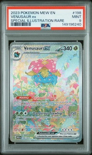 2023 POKEMON MEW EN-151 SPECIAL ILLUSTRATION RARE #198 VENUSAUR EX PSA 9