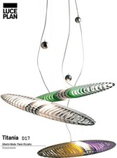 Titania, Luceplan, lampada di design, a sospensione, Meda/Rizzatto, 1989