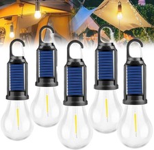 Solar Rechargeable Hanging LED Tent Light lPX4 Waterproof for Camping Emergency