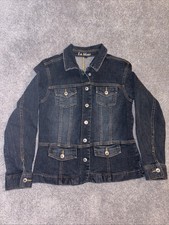 LA BLUES Jeans Jacket Womens Small Denim Blue Button Front Casual Long Sleeved