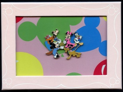 Disney Japan Mall Fab 5 Mickey Minnie Pluto Goofy Romance LE 100 Boxed Set Pin