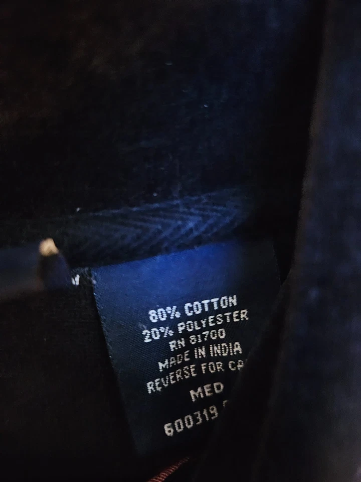 Винтажная бархатная велюровая вертикальная полосатая рубашка-поло с длинным рукавом 80-х John Blair средний размер - Изображение 4 из 4