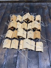 25 Pack Mini Wooden Bird House Hanging Ornaments