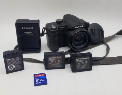 Panasonic LUMIX DMC-FZ7 6.0MP Digital Camera 3 Batteries & 512MB San Disk ~ Part